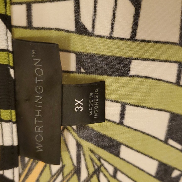 Tropical Palm Print Women's Top 3X - Picture 4 of 6